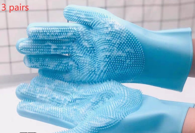 HKM-788307 Silicone Pet Grooming Gloves for Small Dogs and Cats - Massage and Bath Cleaning Tool