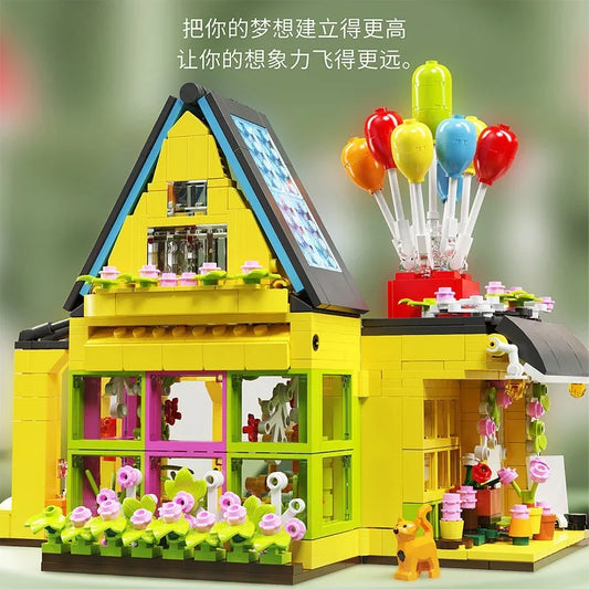 KTX-788371 Flower Balloon House Building Blocks Set for Kids - 891 Pieces Educational Construction Toy