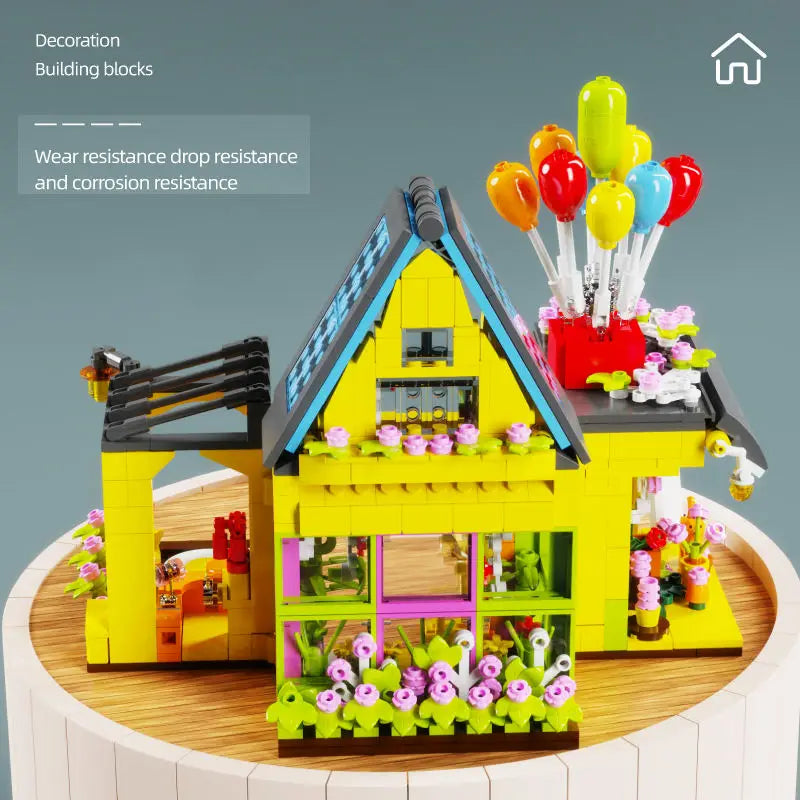 KTX-788371 Flower Balloon House Building Blocks Set for Kids - 891 Pieces Educational Construction Toy