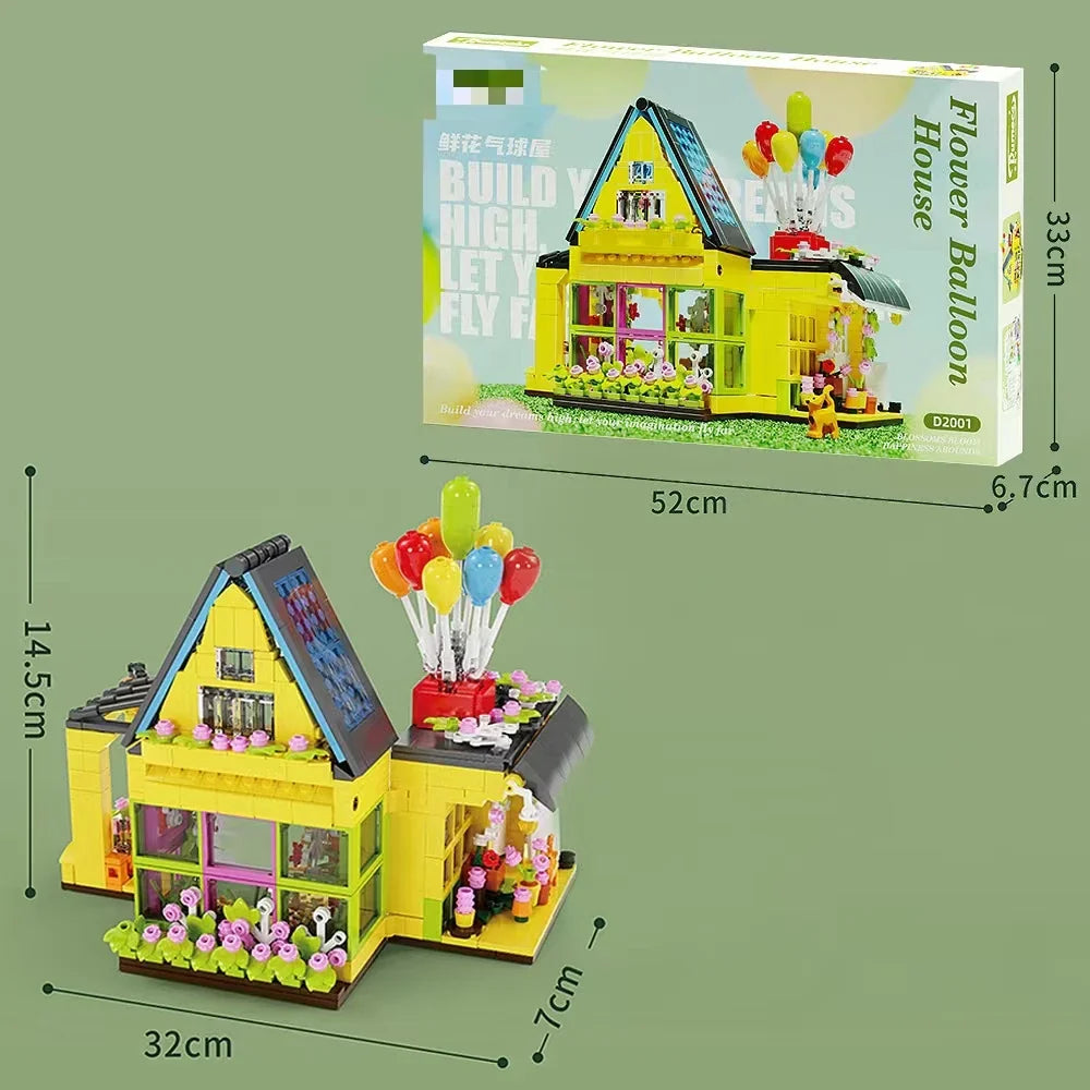 KTX-788371 Flower Balloon House Building Blocks Set for Kids - 891 Pieces Educational Construction Toy