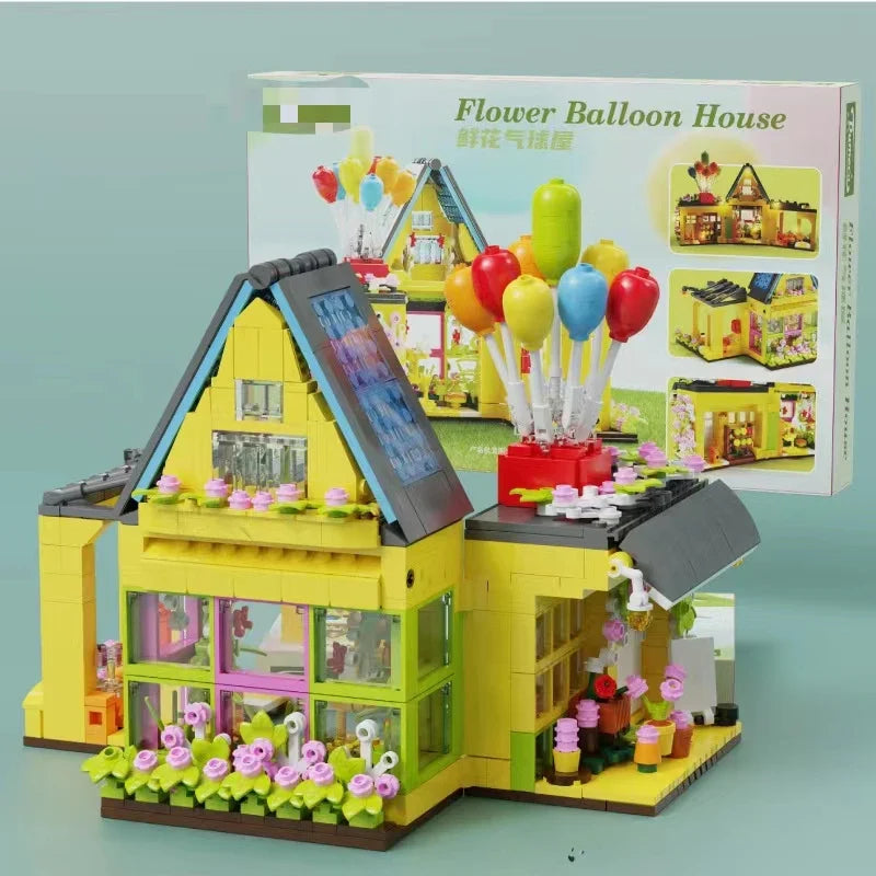 KTX-788371 Flower Balloon House Building Blocks Set for Kids - 891 Pieces Educational Construction Toy