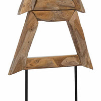 HKM-788499 Solid Teak Wood Christmas Tree with Stand, 150 cm Height for Indoor and Sheltered Outdoor Use