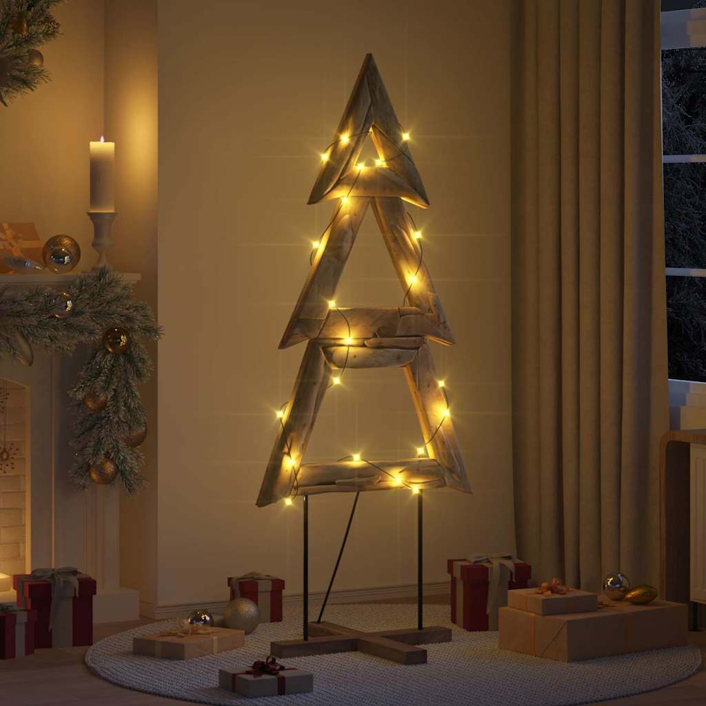 HKM-788499 Solid Teak Wood Christmas Tree with Stand, 150 cm Height for Indoor and Sheltered Outdoor Use