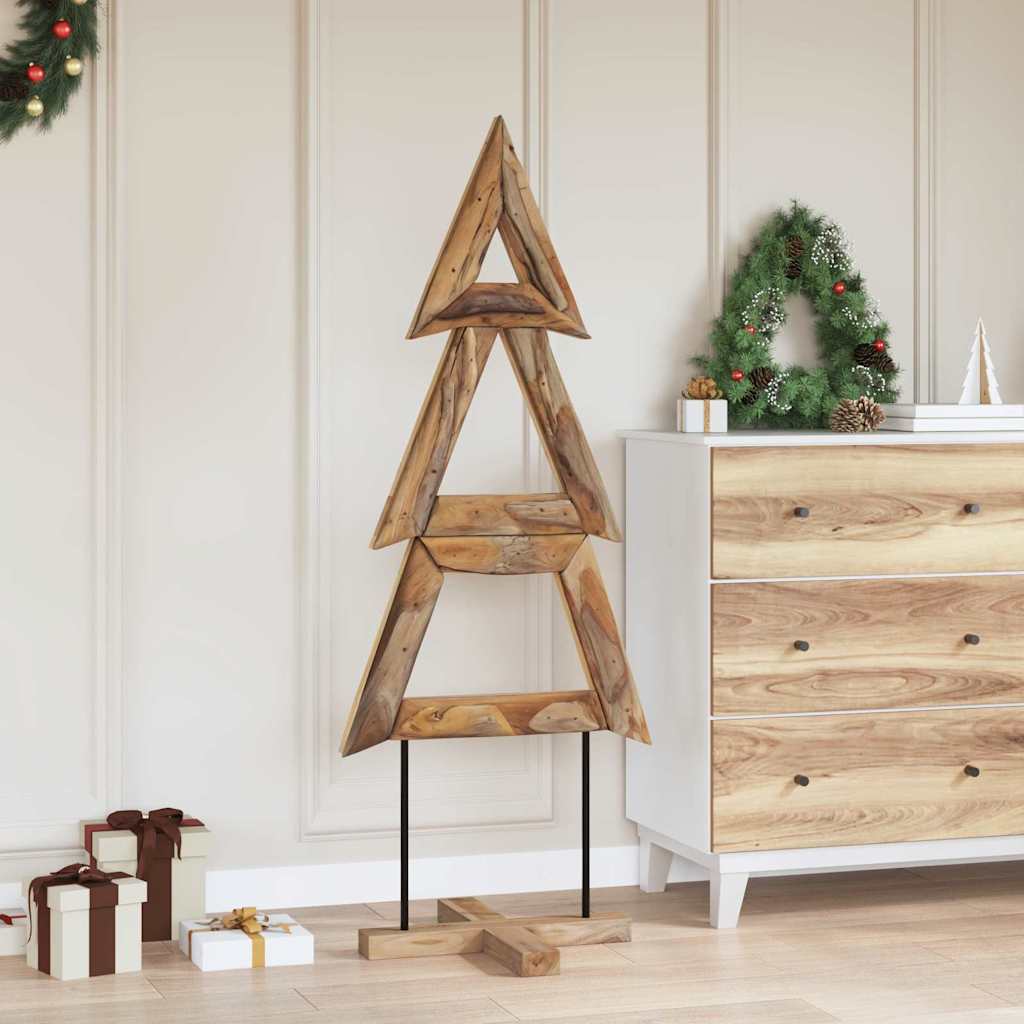 HKM-788499 Solid Teak Wood Christmas Tree with Stand, 150 cm Height for Indoor and Sheltered Outdoor Use