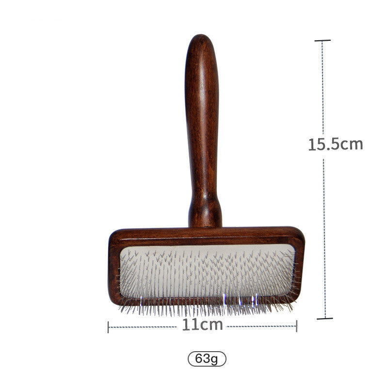 HKM-788627 Wooden Pet Comb for Cats and Dogs - Double-Sided Open Knot and Needle Comb