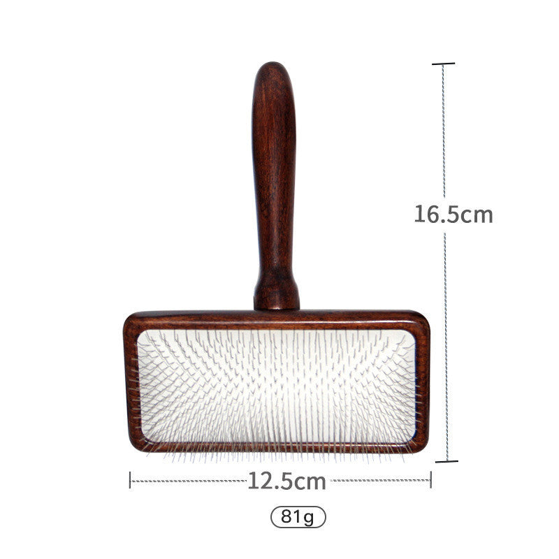HKM-788627 Wooden Pet Comb for Cats and Dogs - Double-Sided Open Knot and Needle Comb