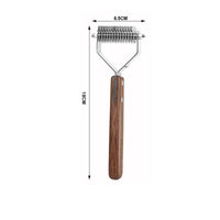 HKM-788627 Wooden Pet Comb for Cats and Dogs - Double-Sided Open Knot and Needle Comb