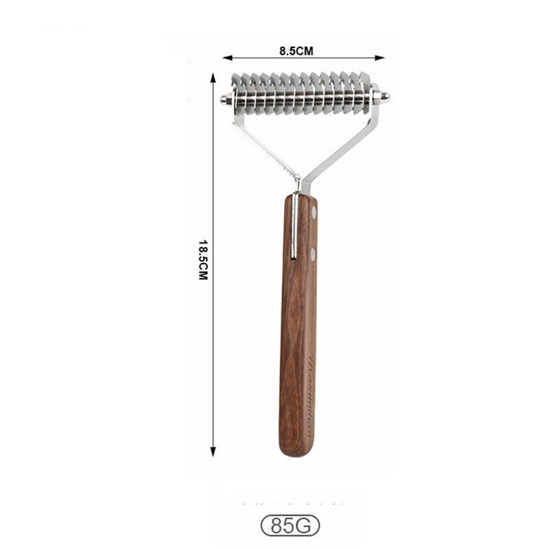 HKM-788627 Wooden Pet Comb for Cats and Dogs - Double-Sided Open Knot and Needle Comb