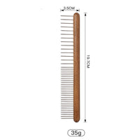 HKM-788627 Wooden Pet Comb for Cats and Dogs - Double-Sided Open Knot and Needle Comb