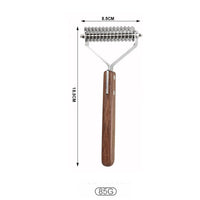 HKM-788627 Wooden Pet Comb for Cats and Dogs - Double-Sided Open Knot and Needle Comb