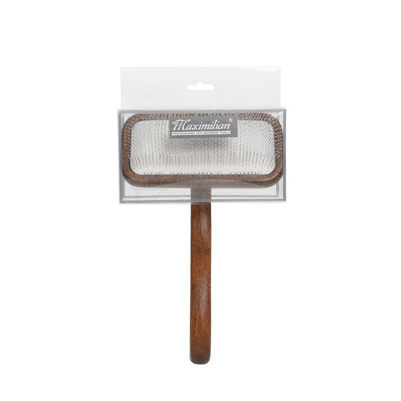 HKM-788627 Wooden Pet Comb for Cats and Dogs - Double-Sided Open Knot and Needle Comb