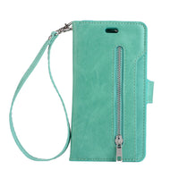 HKM-788627 Zipper Wallet Case for iPhone X, XR, XS with Card Slots and Kickstand Feature