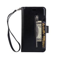 HKM-788627 Zipper Wallet Case for iPhone X, XR, XS with Card Slots and Kickstand Feature