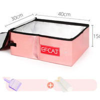 HKM-788691 Foldable Enclosed Travel Litter Box with Shovel and Bags - Compact Cat Litter Solution