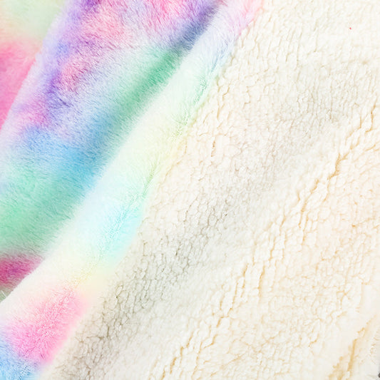 HKM-788691 Rainbow Tie Dye Double Layer Polyester Blanket - Soft, Durable, and Easy to Care for 130x160cm and 160x200cm Options