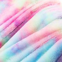 HKM-788691 Rainbow Tie Dye Double Layer Polyester Blanket - Soft, Durable, and Easy to Care for 130x160cm and 160x200cm Options