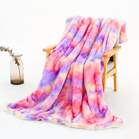 HKM-788691 Rainbow Tie Dye Double Layer Polyester Blanket - Soft, Durable, and Easy to Care for 130x160cm and 160x200cm Options