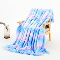 HKM-788691 Rainbow Tie Dye Double Layer Polyester Blanket - Soft, Durable, and Easy to Care for 130x160cm and 160x200cm Options