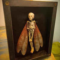 HKM-788819 Wooden Cursed Items Fairy Shadow Box Display - Halloween Scene Decor