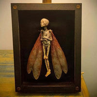 HKM-788819 Wooden Cursed Items Fairy Shadow Box Display - Halloween Scene Decor