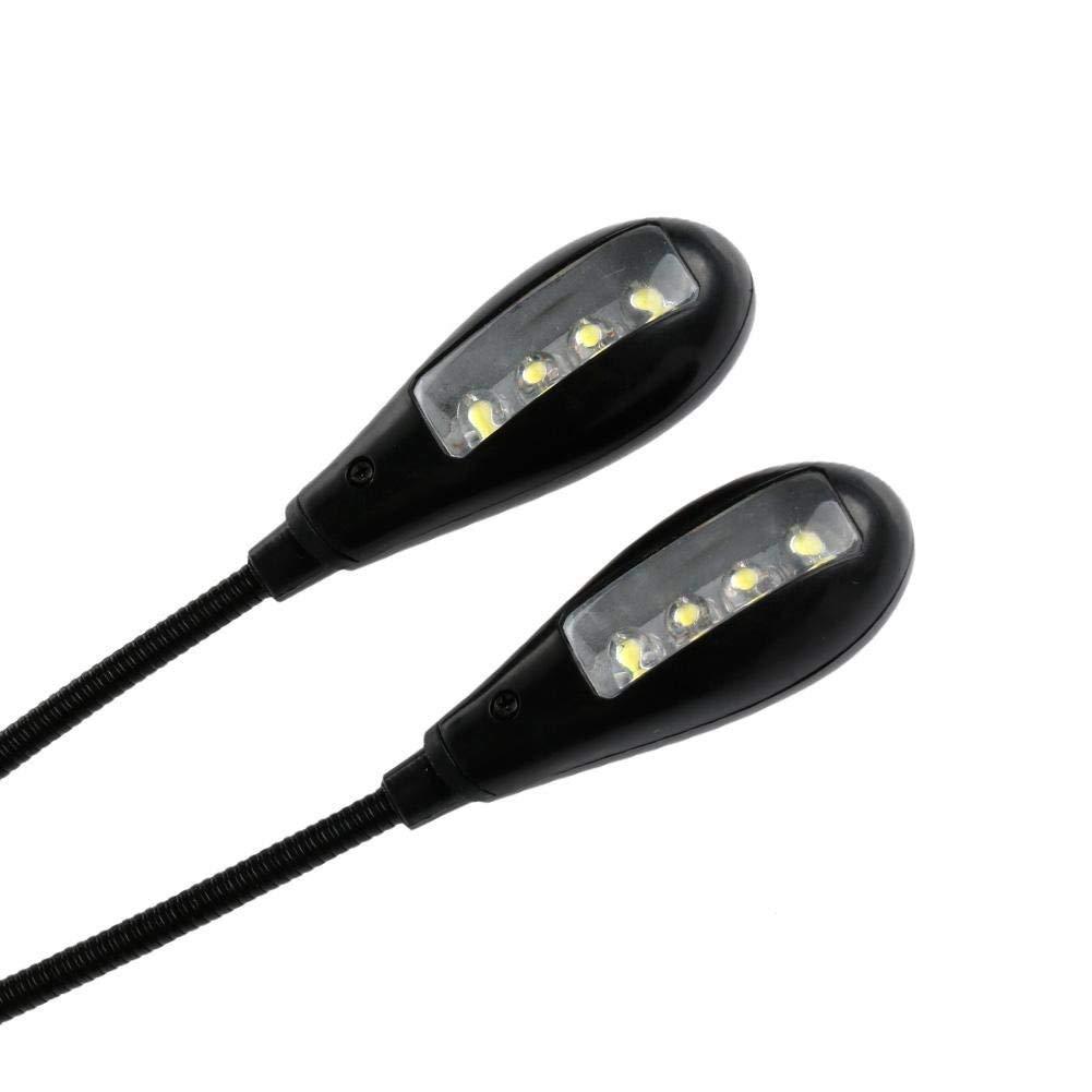 HKM-788883 Adjustable Double Head USB and Battery Operated Clip Light for Music Scores and Reading