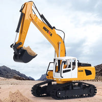 HKM-788947 1:24 Remote Control Excavator Truck for Kids - 6 Channels, Indoor/Outdoor Construction Toy