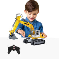 HKM-788947 1:24 Remote Control Excavator Truck for Kids - 6 Channels, Indoor/Outdoor Construction Toy