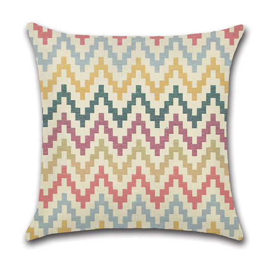 HKM-789075 Linen Geometric Abstract Lattice Cushion Cover - Modern 45x45cm Pillow Case
