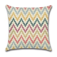 HKM-789075 Linen Geometric Abstract Lattice Cushion Cover - Modern 45x45cm Pillow Case