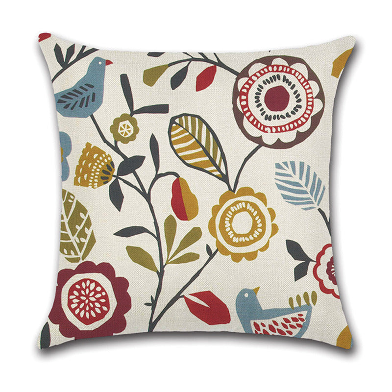 HKM-789075 Linen Geometric Abstract Lattice Cushion Cover - Modern 45x45cm Pillow Case