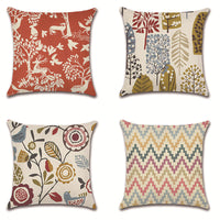 HKM-789075 Linen Geometric Abstract Lattice Cushion Cover - Modern 45x45cm Pillow Case