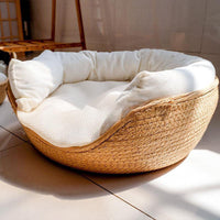 HKM-789075 Surrounding Pillow Type Rattan Cat Litter Hanging Basket Cat Bed Four Seasons