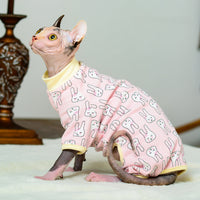 HKM-789203 Cat Hair Loss Prevention Cotton T-Shirt for Spring, Summer, and Autumn - Various Sizes Available