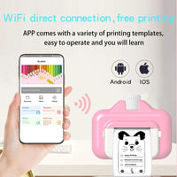 HKM-789267 Mini Instant Print Digital Video Selfie Camera for Kids - 1080P, 180° Wide Angle, 2.4" Screen, Recording Function