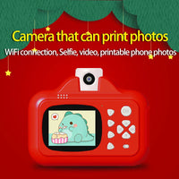 HKM-789267 Mini Instant Print Digital Video Selfie Camera for Kids - 1080P, 180° Wide Angle, 2.4" Screen, Recording Function