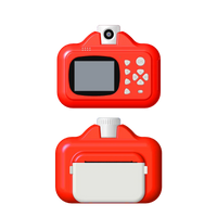 HKM-789267 Mini Instant Print Digital Video Selfie Camera for Kids - 1080P, 180° Wide Angle, 2.4" Screen, Recording Function