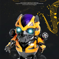HKM-789523 Dancing Robot Toy with Light and Music for Kids, Interactive Educational Action Figure in Yellow Bee Design