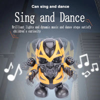 HKM-789523 Dancing Robot Toy with Light and Music for Kids, Interactive Educational Action Figure in Yellow Bee Design