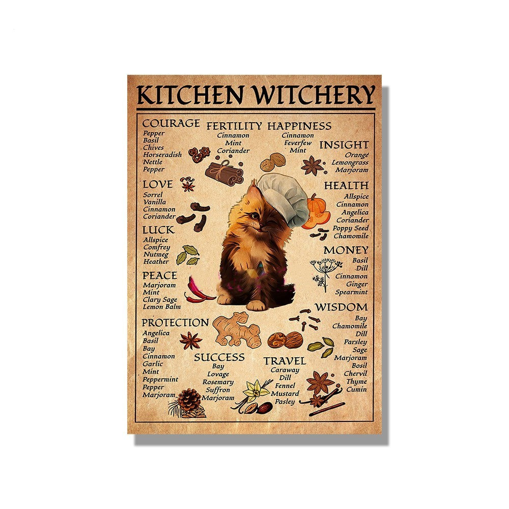 HKM-789523 Nordic-Inspired Witchcraft Canvas Wall Art - Decorative Painting Without Frame
