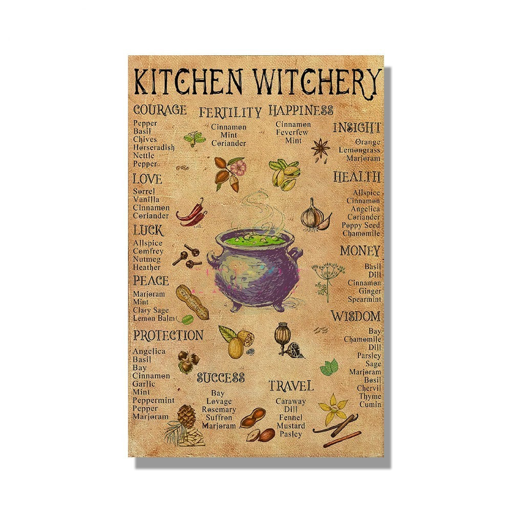 HKM-789523 Nordic-Inspired Witchcraft Canvas Wall Art - Decorative Painting Without Frame