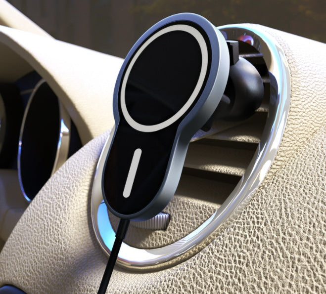 HKM-789587 Magnetic Wireless Car Charger for iPhone and Android Models - Fast Charging Support