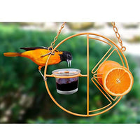 HKM-789779 Outdoor Orange Hummingbird Feeder and Water Station for Birds