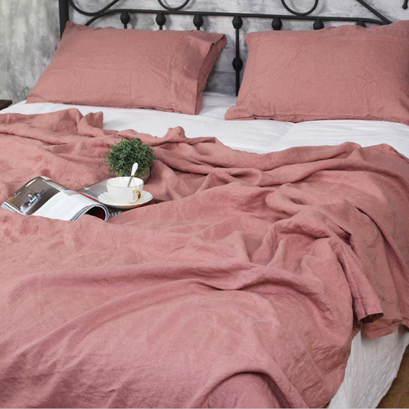 HKM-789843 Pure Linen Bed Sheet - Antibacterial, Sweat-Absorbing, Multiple Sizes Available
