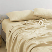 HKM-789843 Pure Linen Bed Sheet - Antibacterial, Sweat-Absorbing, Multiple Sizes Available