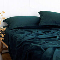 HKM-789843 Pure Linen Bed Sheet - Antibacterial, Sweat-Absorbing, Multiple Sizes Available
