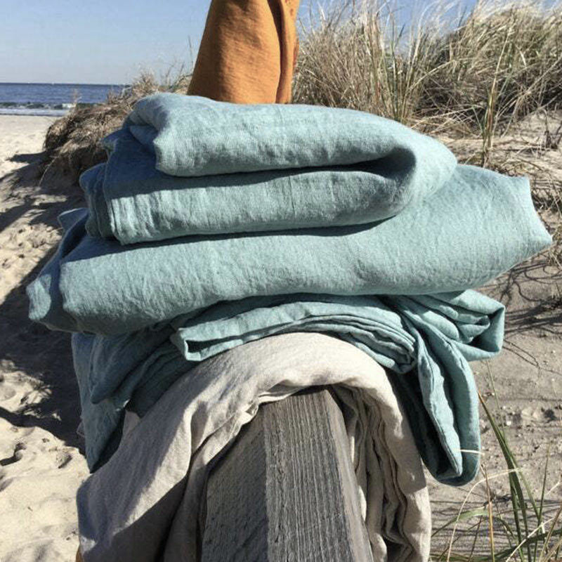 HKM-789843 Pure Linen Bed Sheet - Antibacterial, Sweat-Absorbing, Multiple Sizes Available