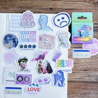 HKM-789971 Coated Paper Sticker Sheet Set - 46 Assorted Designs