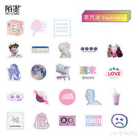 HKM-789971 Coated Paper Sticker Sheet Set - 46 Assorted Designs