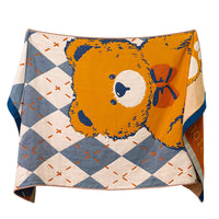 HKM-790099 Four-Layer Cotton Gauze Bath Towel - Soft, Quick-Drying, and Water-Absorbing - Available in Blue Bear or Leap Secret Rabbit Design (160 x 80 cm)
