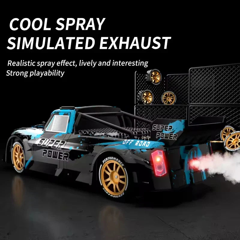 HKM-790099 High-Speed 2.4G Remote Control Drift Truck with Spray and LED Lights for Kids